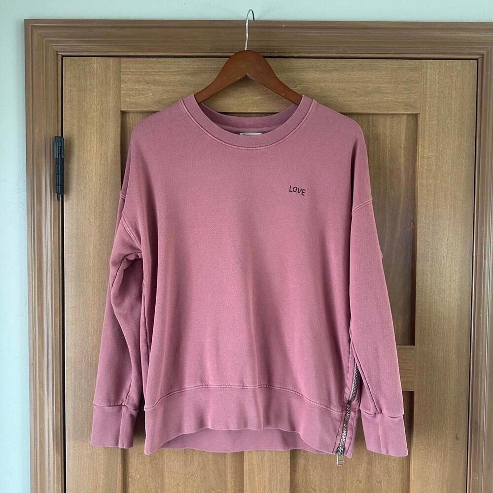 Sundry for Evereve Mauve “Love” Crew Neck Pullover w/ Side Zipper size XS/S (0)​